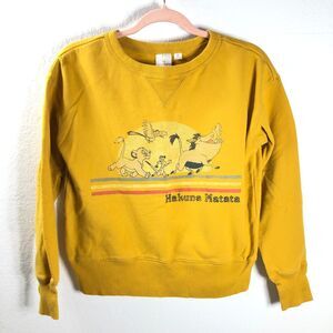 Disney The Lion King Sweatshirt Hakuna Matata Mustard Yellow Juniors Size Small